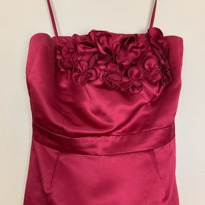 ANTONIO MELANI • Red Satin Cocktail Dress